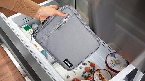 PackIt Freezable Classic Lunch Box, Gray Fog, Built with EcoFreeze Technology, Collapsible, Reusable, Zip Closure With Front Pocket and Buckle Handle, For Work Lunches and Fresh Lunch On the Go - Image 4